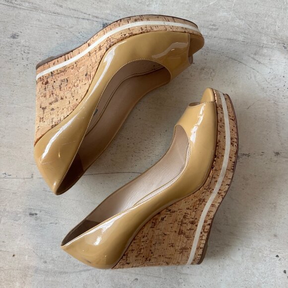 Prada Tan Corkscrew Wedges fits US 9 EU 40 (size 40.5 EU) - Picture 14 of 14